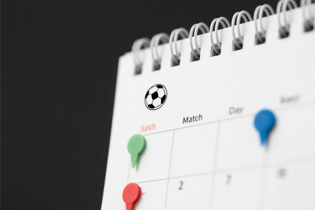 赛程日历与比赛日标记示意